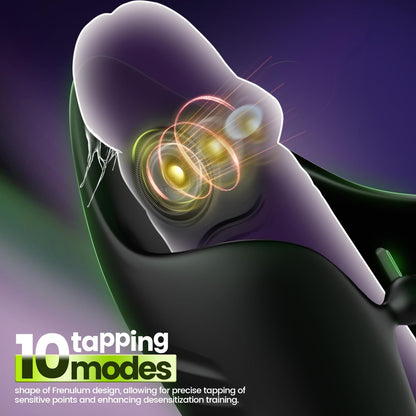 Elektrischer Penistrainer Eichelvibrator Stimulator mit 10 Vibrationsmodi & 10 Tippmodi