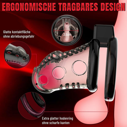 Chastity Cage Peniskafig Keuschheitskafig Harnröhrendilatator mit 6 Penisringen