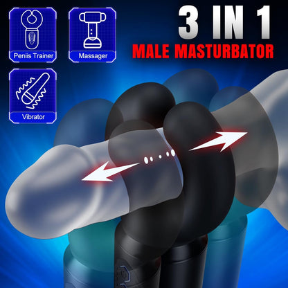 Automatische Masturbieren Penis Trainer mit 10 Beißmodi & 10 kraftvolle Vibrationsmodi