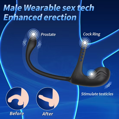 3 IN 1 Analplug Vibrator Hoden-Taint-Stimulator Penisring mit 10 Vibrations