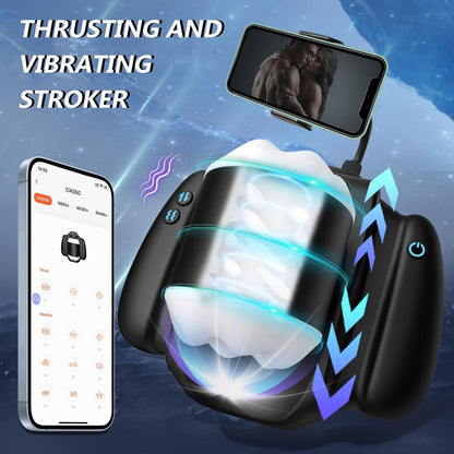 Elektrischer Masturbator Penistrainer Sexmachine mit 10 Vibrationsmodi & 3 Teleskopfunktion