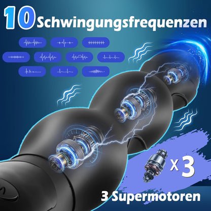Elektroshock Prostata Stimulator Analplug mit 10 Vibrationsmodi & 3 Heizmodi