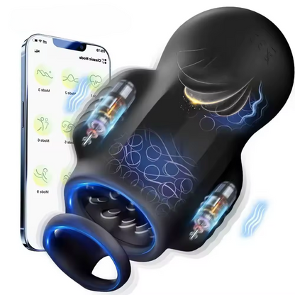 4 IN 1 Elektrische Penistrainer Eichel Stimulator Masturbatoren mit 9 Vibrationsmodi