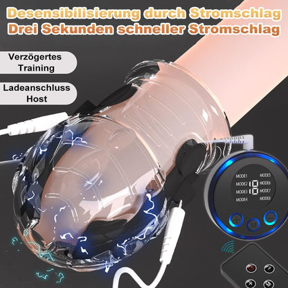 Elektro Schock Weich Silikon Eichel Hülse Penis Trainer Stimulator SM Elektrostimulation