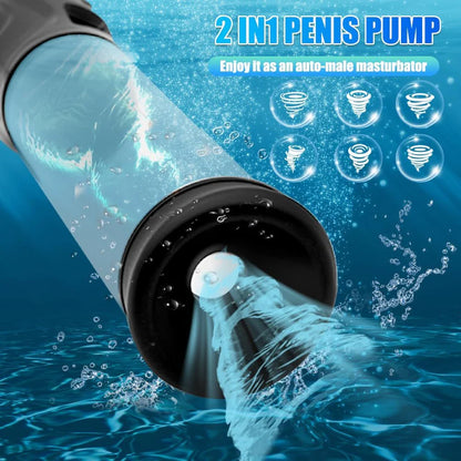 4 IN 1 Elektrische Penispumpe Vergrößerungsgeräte Masturbatoren mit  6 Saugmodi