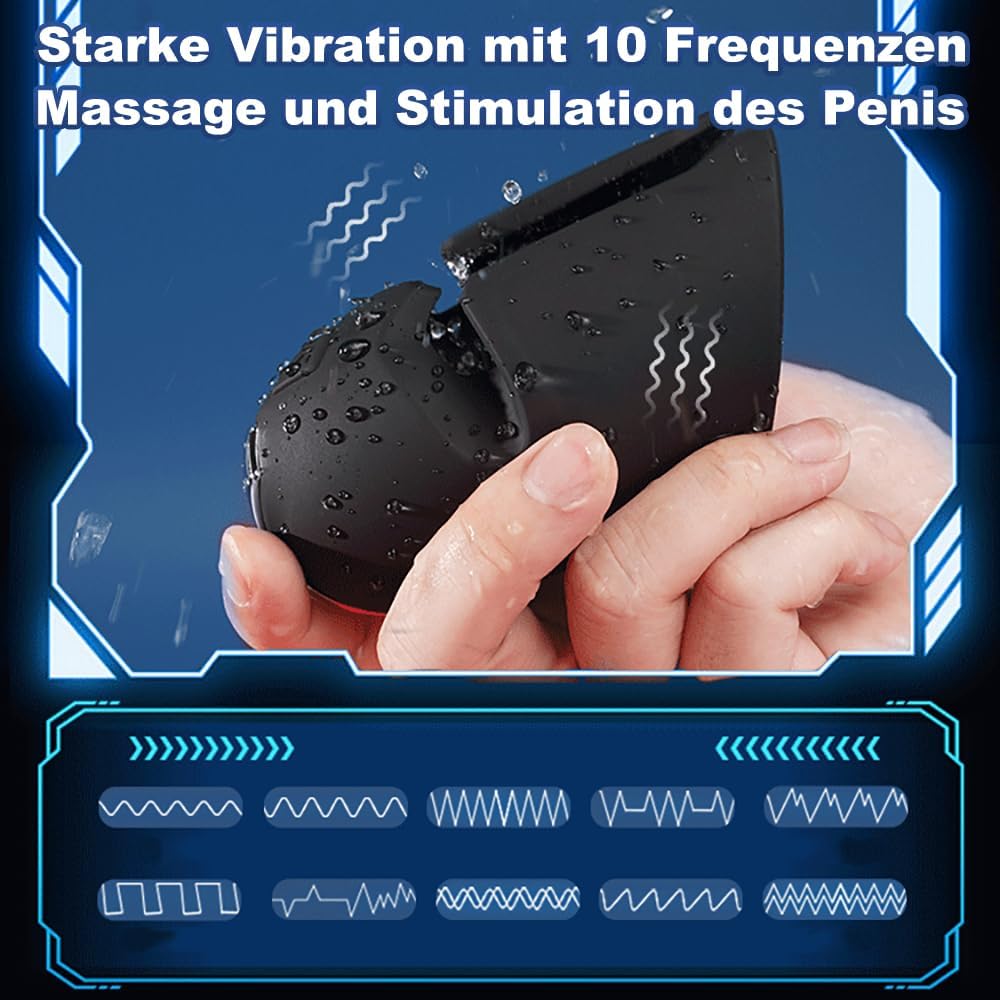 App-Fernbedienung Eichelvibrator Penistrainer Massagegerät Masturbator mit 10 Vibrations