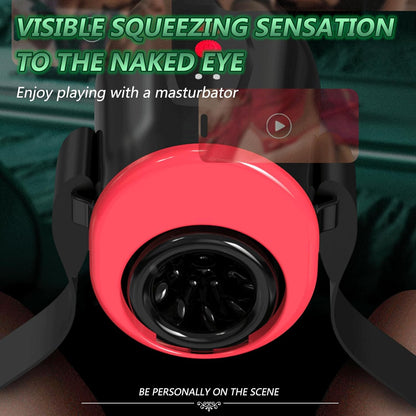 2 IN 1 Automatischer Masturbatoren Penistrainer Blowjob mit 10 Vibrationsmodi & Saugen