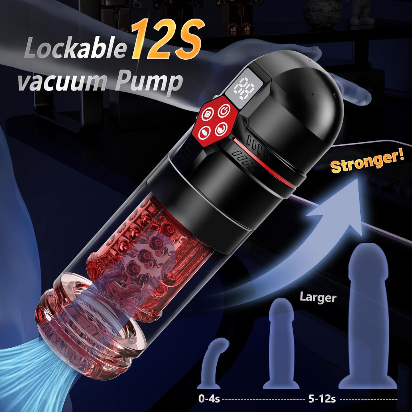 AI-Sync Masturbator Penis Pump mit 12-S Saugpumpe & 7 Schlag & Dreh & Vibrations& Saug & Lickfunktionen