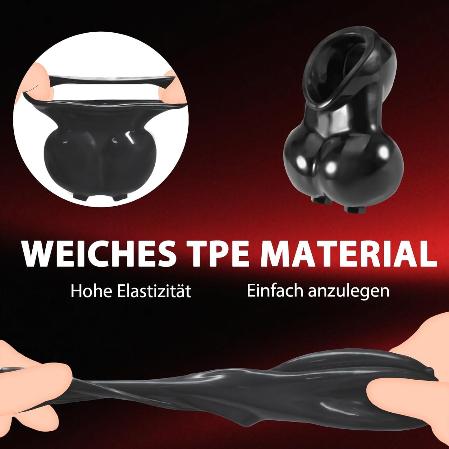 BDSM Hoden Trageverschluss Penis Hodenhülle mit 9 Intensitätsstufen und 4 verschiedene Modi