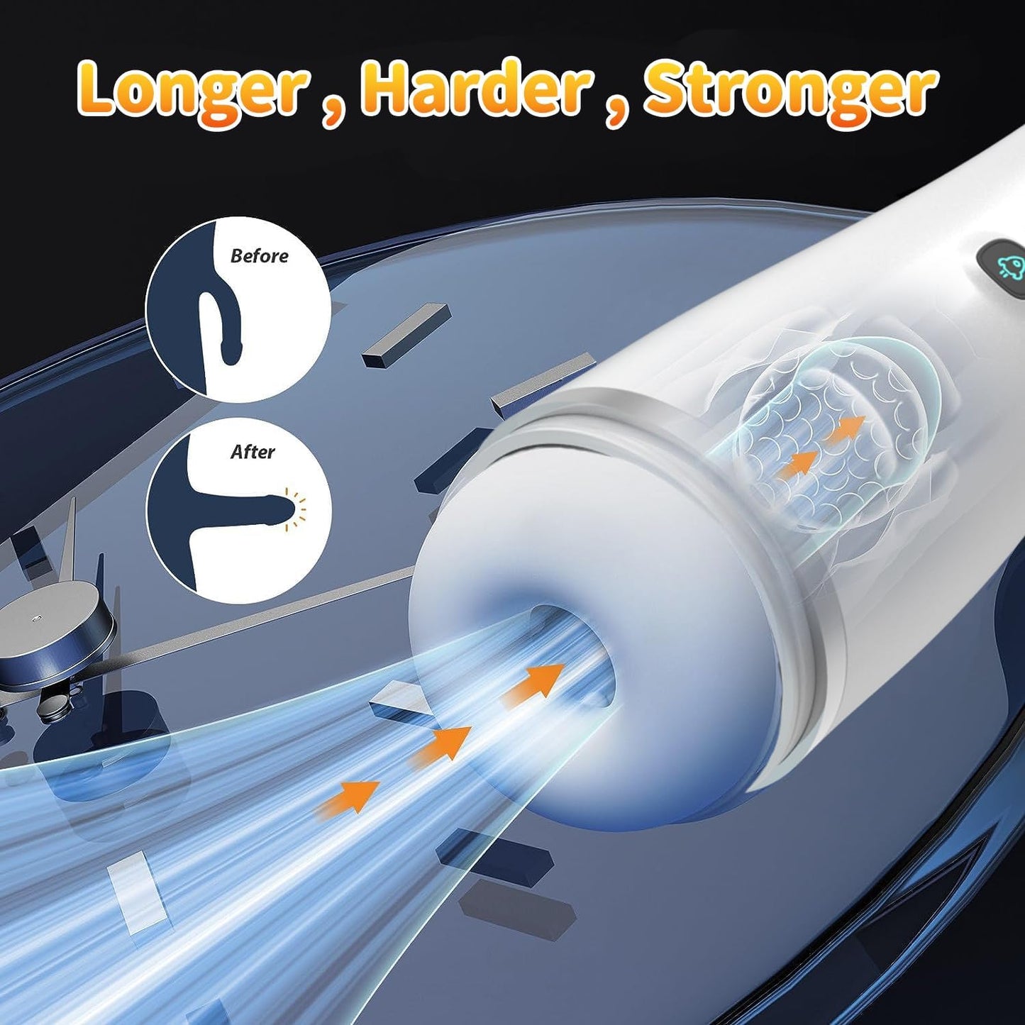 Elektrischer Masturbator Stroker Blowjob mit 7 Saug und 10 Vibrationsmodi