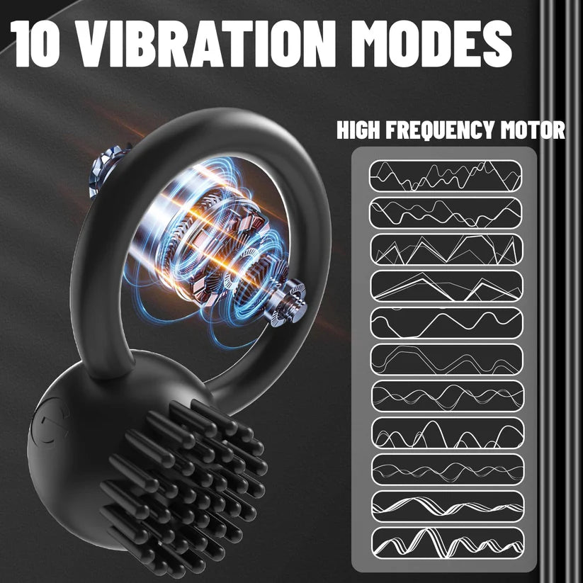 Elektrische Penisring Massagegerät Cock Stimulator mit 10 Vibrationsmodi