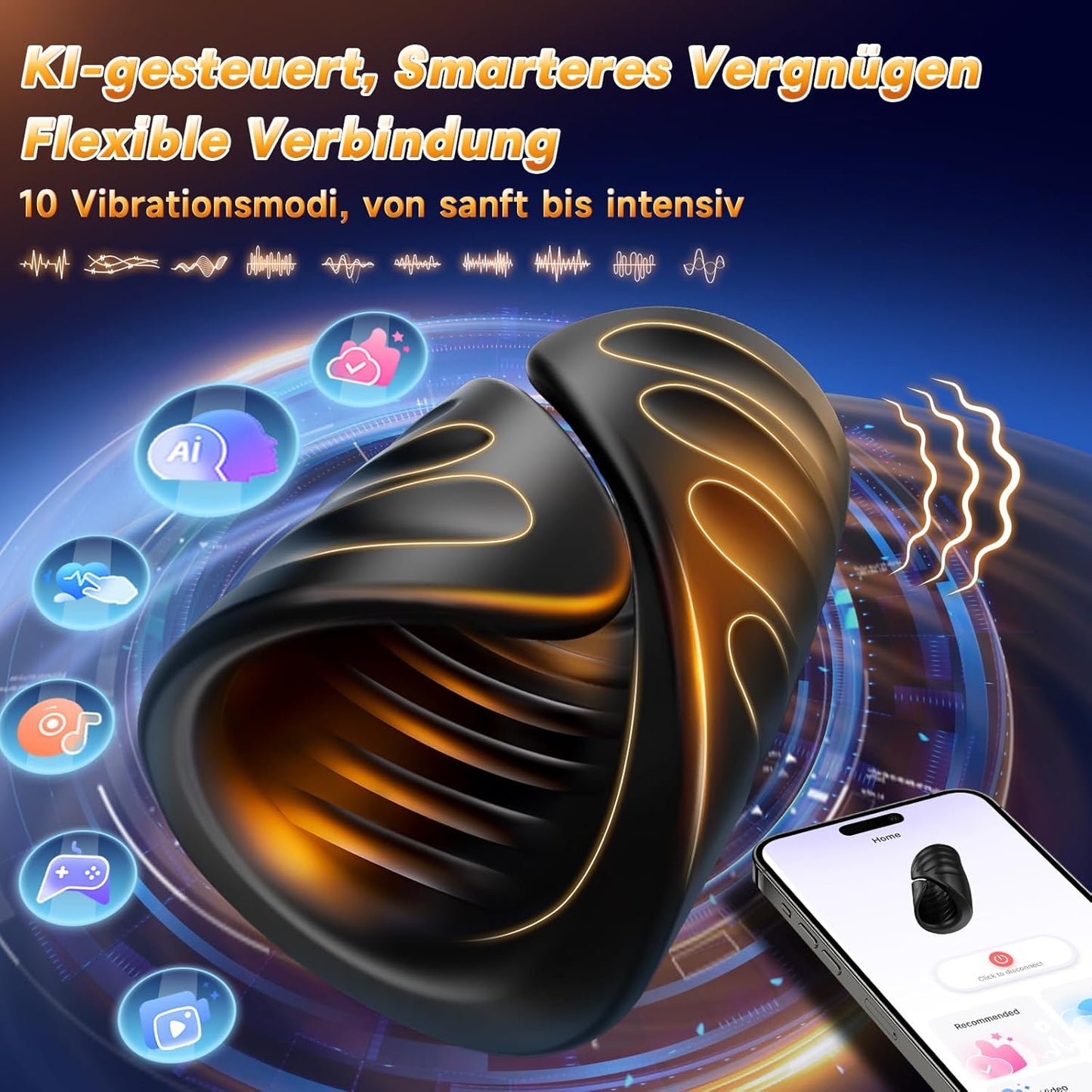 2 in 1 Electric Masturbator Penis Trainer Vibrator with 9 vibration modes 