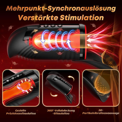 360° Spin Eicheltrainer Penisvibrator Masturbator mit 10 Saug und Vibrationsmodi