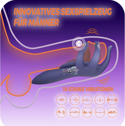 Elektrische masturbator eikelstimulator penisstimulator vibrator met 10 vibratiemodi 