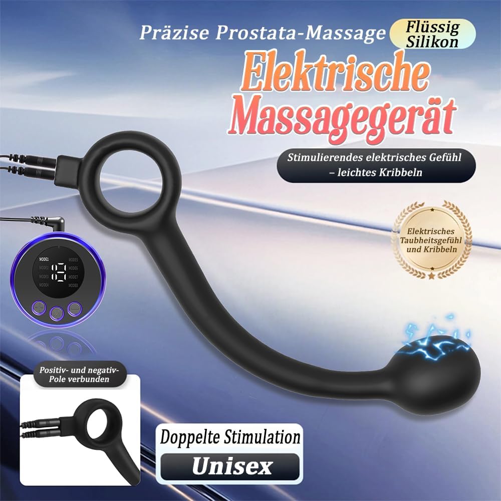 Elektro Shock Prostata Stimulation Analplug mit 8 Elektromodi & 19 Intensitätsstufen