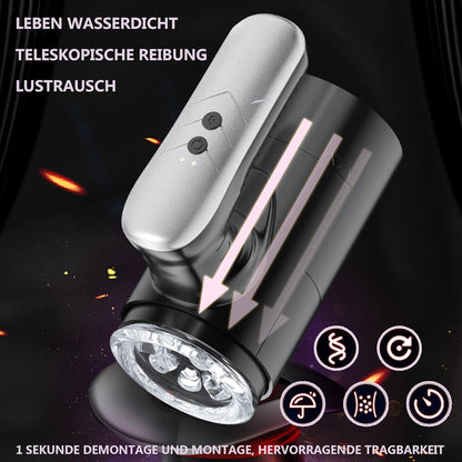 Elektrischer Masturbatoren Penis Trainer Blowjob mit 5 Teleskopmodi & 5 Rotationsmodi