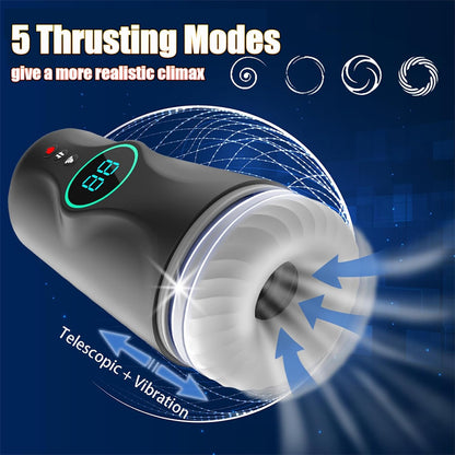 Automatischer Masturbator Penis Stroker Blowjob mit 5 Stoßbewegungen & Vibration & Heizfunktion