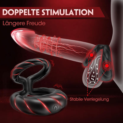 Dual cockring vibrator cockring met 10 krachtige vibratiemodi 