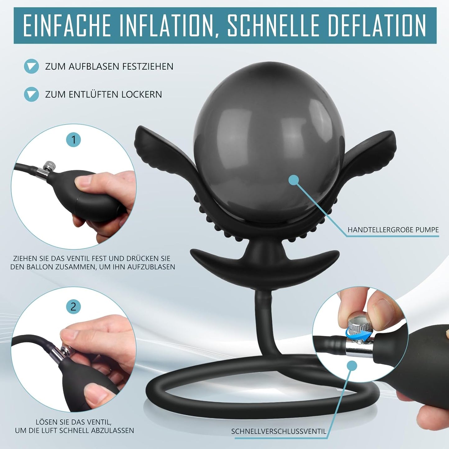 Aufblasbar Analvibrator Blumen Buttplug Prostata Stimulator