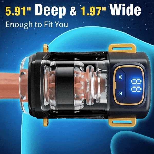 Tragbarer Automatischer Masturbator Stroker Blowjob mit 9 Stoß und 9 Vibrationsmodi