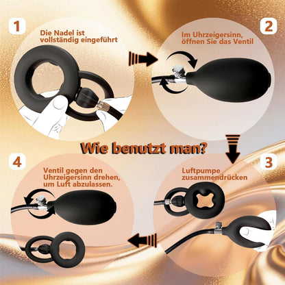 Aufblasbarer Penistrainer Cockringe Exerciser mit Pumpe Einstellbare