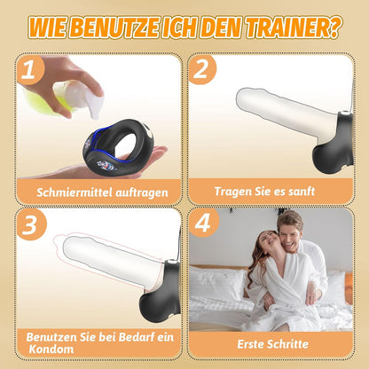 2 IN 1 Extrem Vibrierender Penisring Massagegerät mit 10 Vibrationsmodi