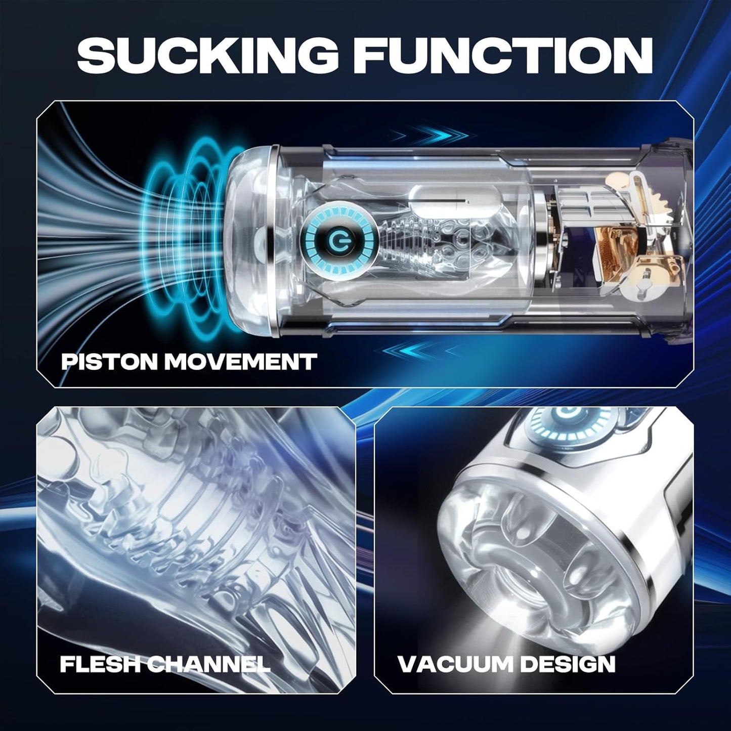 Automatischer Masturbatoren Penis Stroker Blowjob mit 10 Vibrations & Saug und Heizmodi