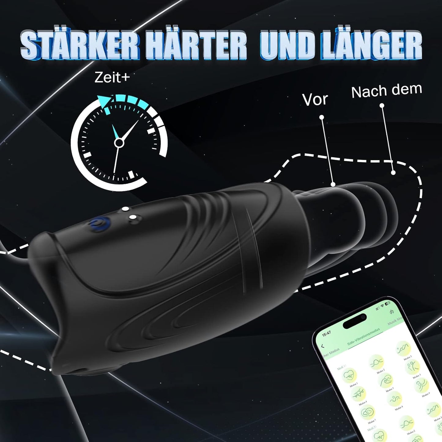 Elektrische Penis Trainer Vibrator Masturbator  mit 10 Vibrationsmodi & 40 ℃ Heizung