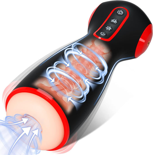 Automatischer Blowjob Maschine Masturbator mit 10 Vibrieren & 7 Saugen & 7 Quetschen