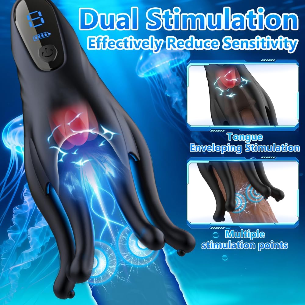 LED-umwickelter Penistrainer Tentakel Vibrator Stroker mit 10 Vibrationsmodi