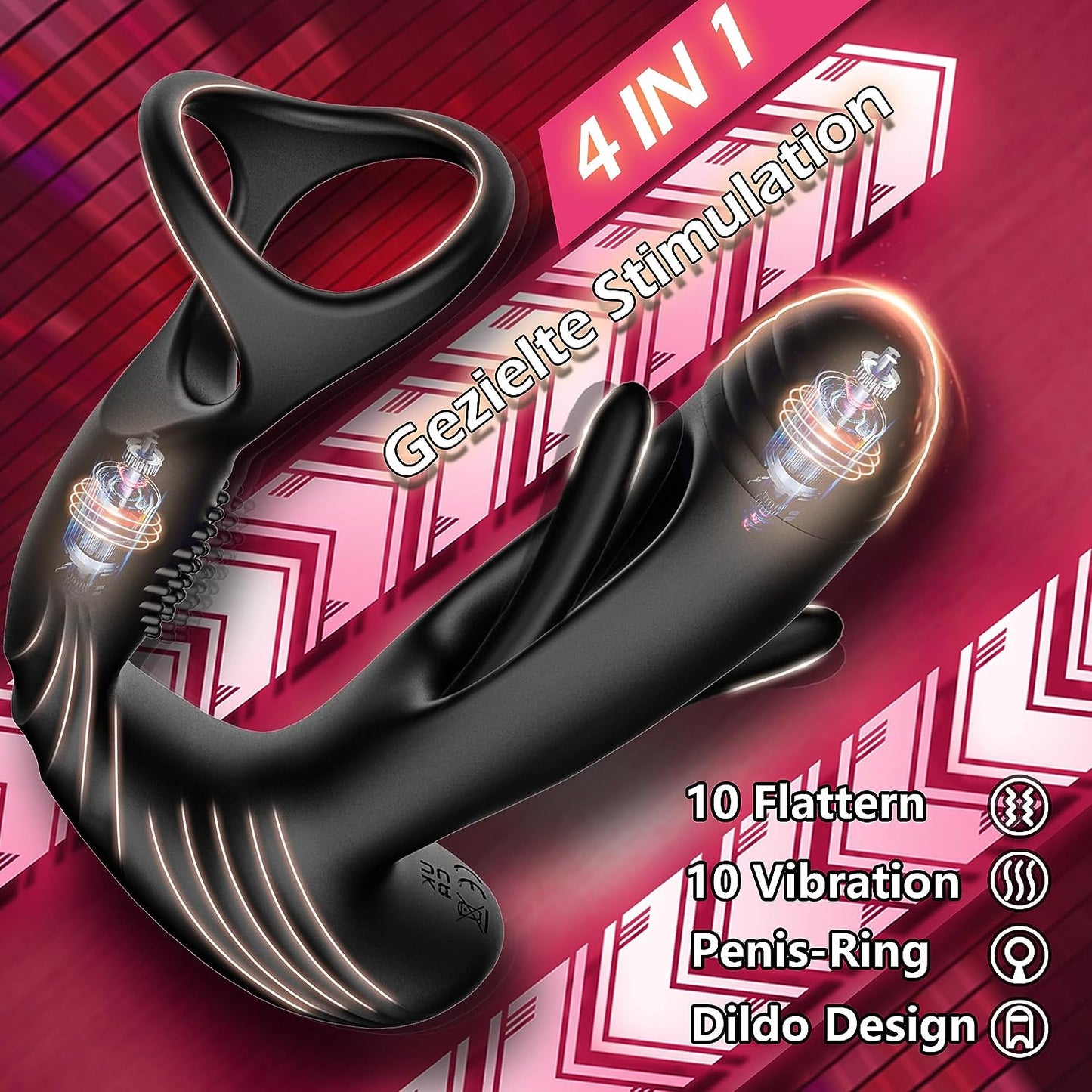 Prostata Stimulation Anal Dildo Analvibratoren mit 10 Flapping und 10 Vibrationsmodi