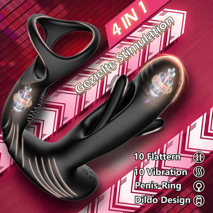 Prostata Stimulation Anal Dildo Analvibratoren mit 10 Flapping und 10 Vibrationsmodi