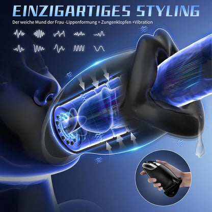 Penis Vibrator Taschenmuschi Eichel Stimulator mit 9x9 Klopfen-Lecken-Vibration