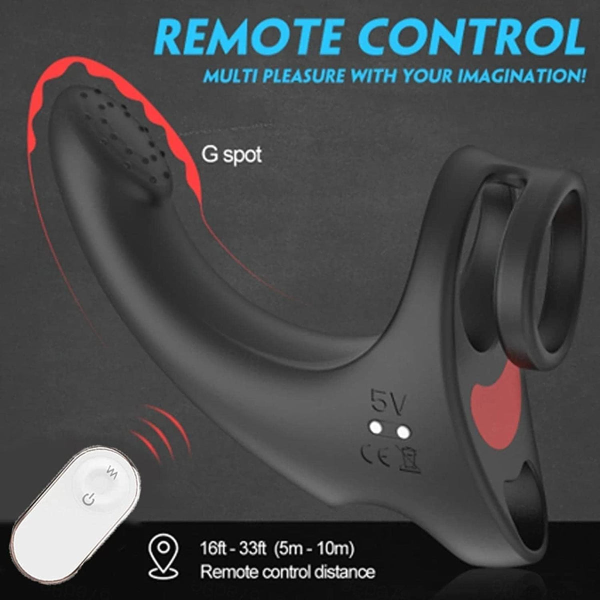 Erektionsmassagegerät Penistrainer Vibrator Cock Ring mit 9 Leistungsstarke Vibrationsmodi