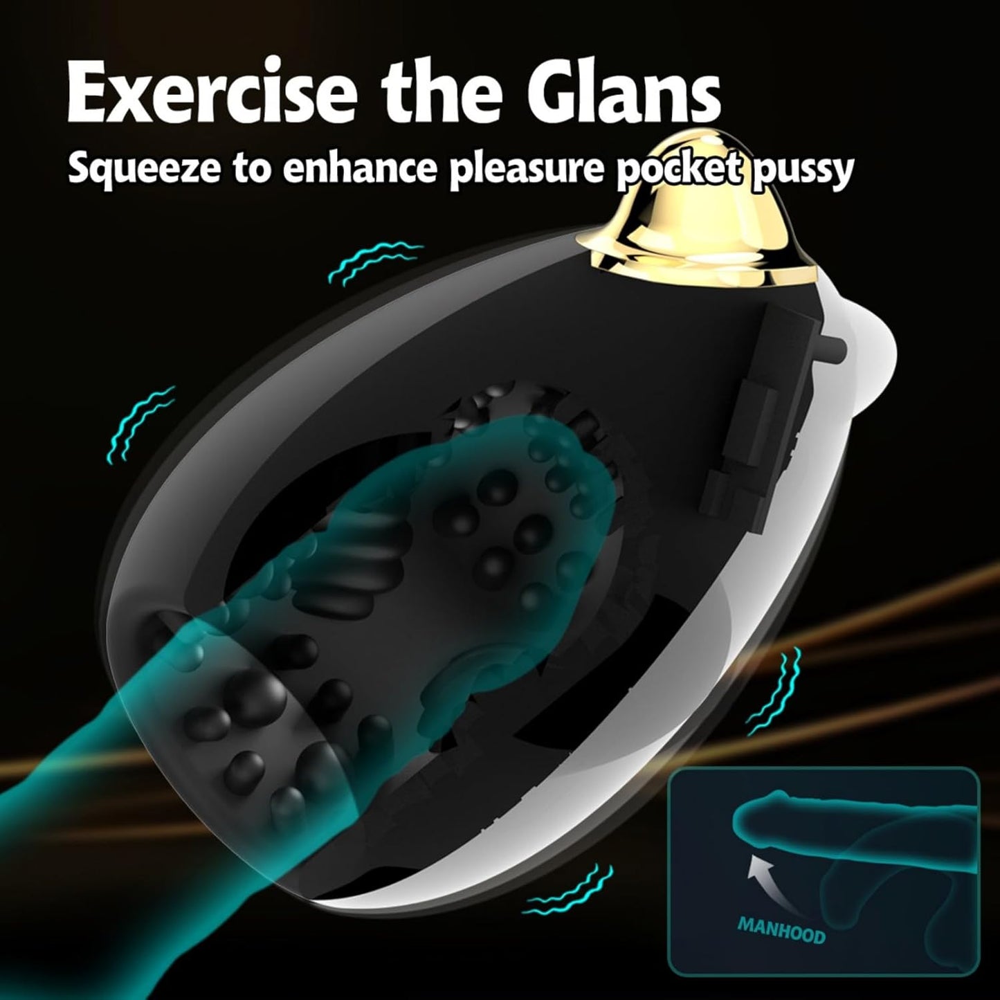 Elektrischer Eichelvibrator Penistrainer Masturbatoren mit 10 Vibrationsmodi