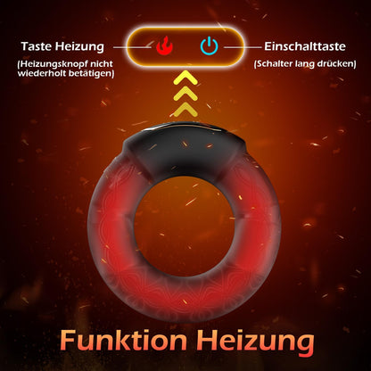 APP control heating vibrating cock ring with 10 vibration modes 