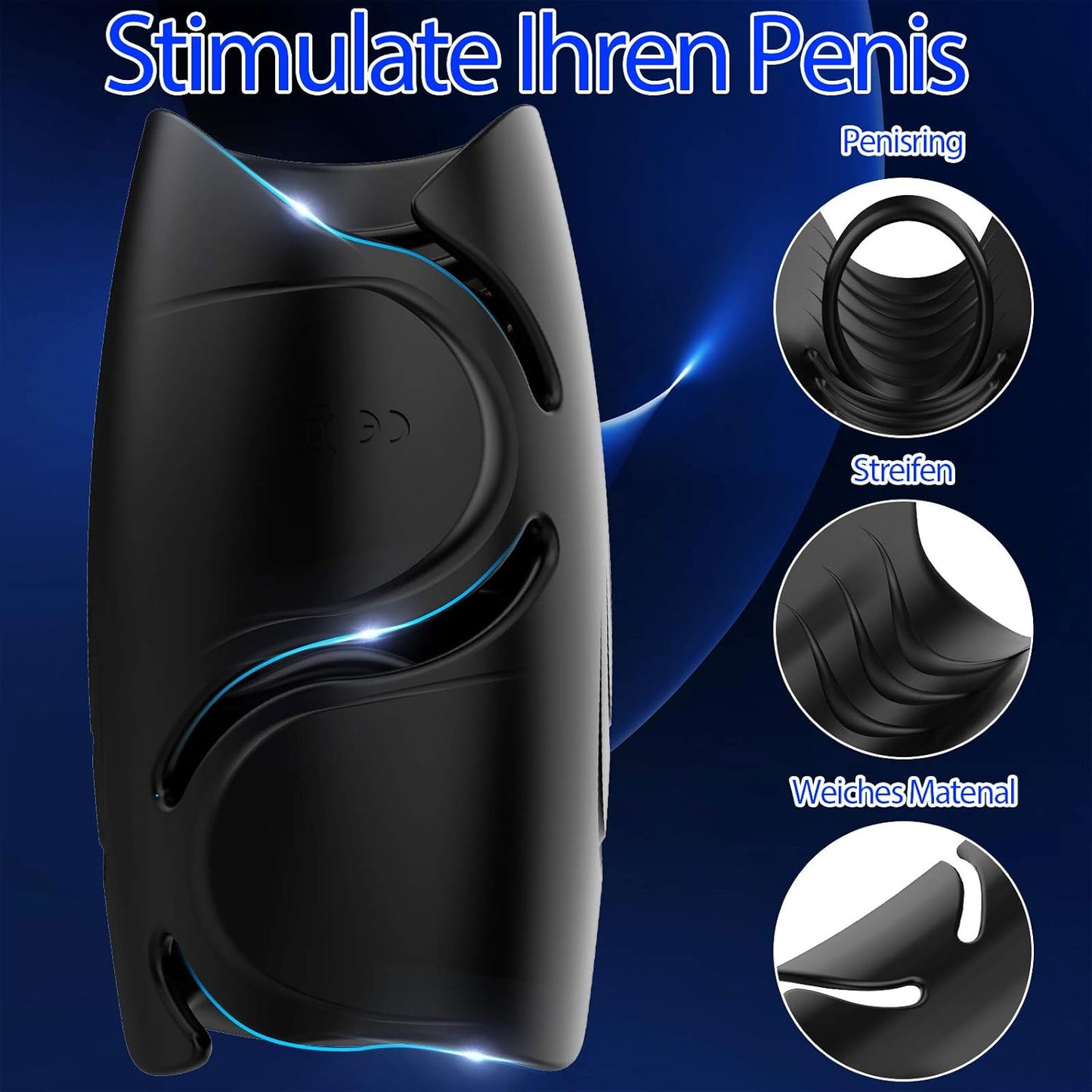Elektrische Penis Trainer Vibrator Masturbator  mit 10 Vibrationsmodi & 40 ℃ Heizung