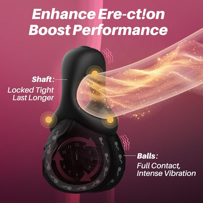 2 IN 1 Penisring & Hodensack Multifunktionaler Penistrainer mit 9 Vibrationsmodi