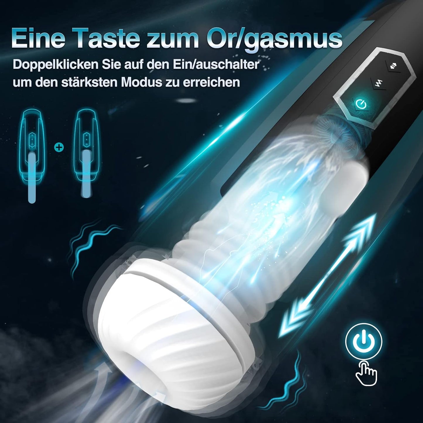 Elektrischer Masturbator Cup Galaxy mit 5 Teleskopmodi und 5 Vibrationsmodi