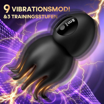 LED Display Eichel Stimulator Penistrainer Vibrator Tentakel-Masturbator mit 9 Vibration