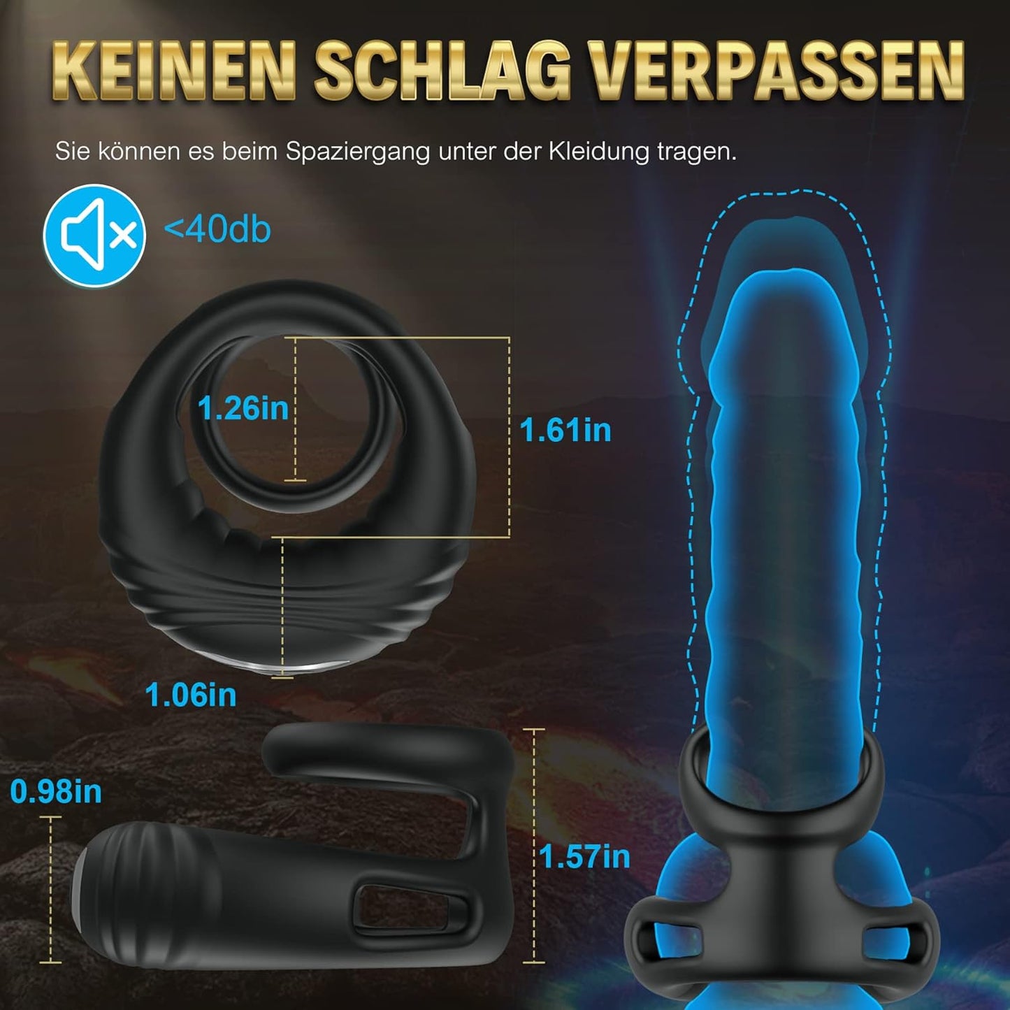 Dubbele cockringvibrator met afstandsbediening met 10 vibraties 