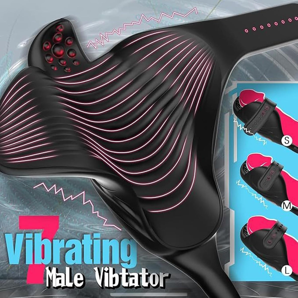 Herren Cockring Penistrainer Vibrator Prostata Stimulator mit 7 Vibrationsmodi + 7 Teleskopmodi