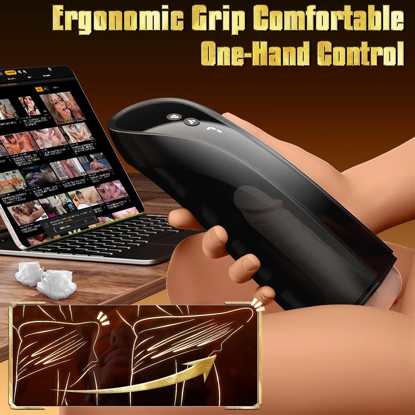 3D Realistische Elektrische Masturbatoren Blowjob mit 5 Saugmodi 10 Vibrationen