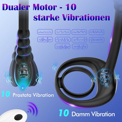 3 in 1 Prostata Penisringe Analvibratoren mit 10 Vibrationsmodi