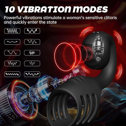 360° Umwickelter Penistrainer Cockring Penishülle mit 10 Vibrationsmodi