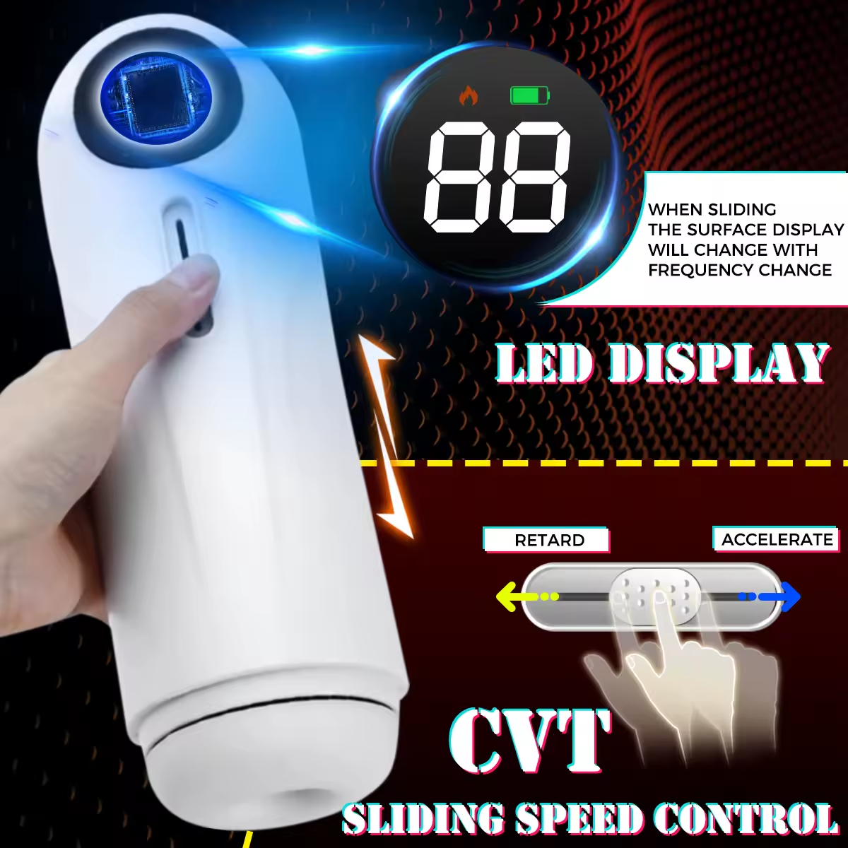 Automatische Masturbator Stroker Blowjob mit  9 Leistungs Starke Schub & 9 Vibrationsmodi