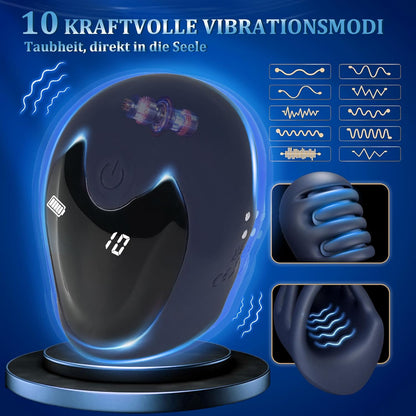 LCD Display Elektrische Penistrainer Eichel Stimulator mit 10 Vibrationsmodi