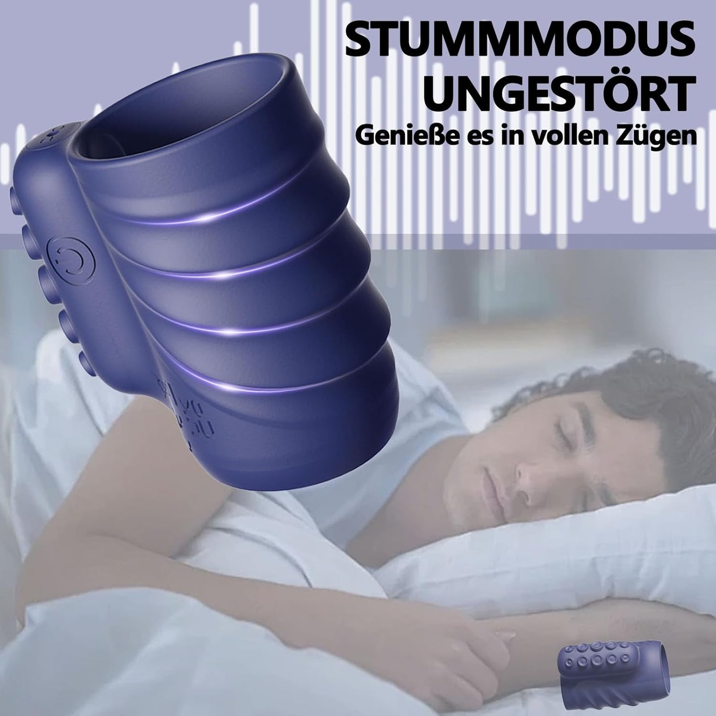 Penistrainer Vibrator Cockring Penishülle Stimulator mit 10 Vibrationsmodi und Fernbedienung