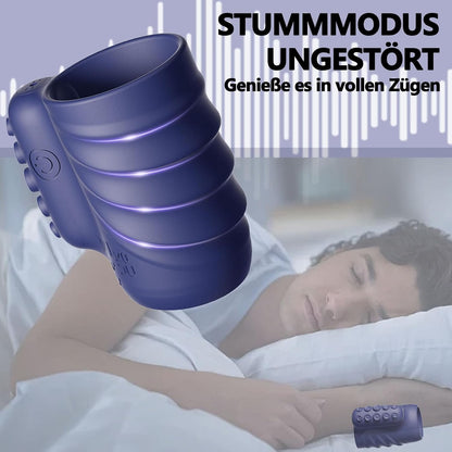Penistrainer Vibrator Cockring Penishülle Stimulator mit 10 Vibrationsmodi und Fernbedienung