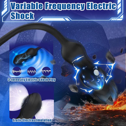 3 IN 1 Elektroshock Analvibrator Prostata Stimulation mit 10 Vibrations & 3 Elektroschockmodi